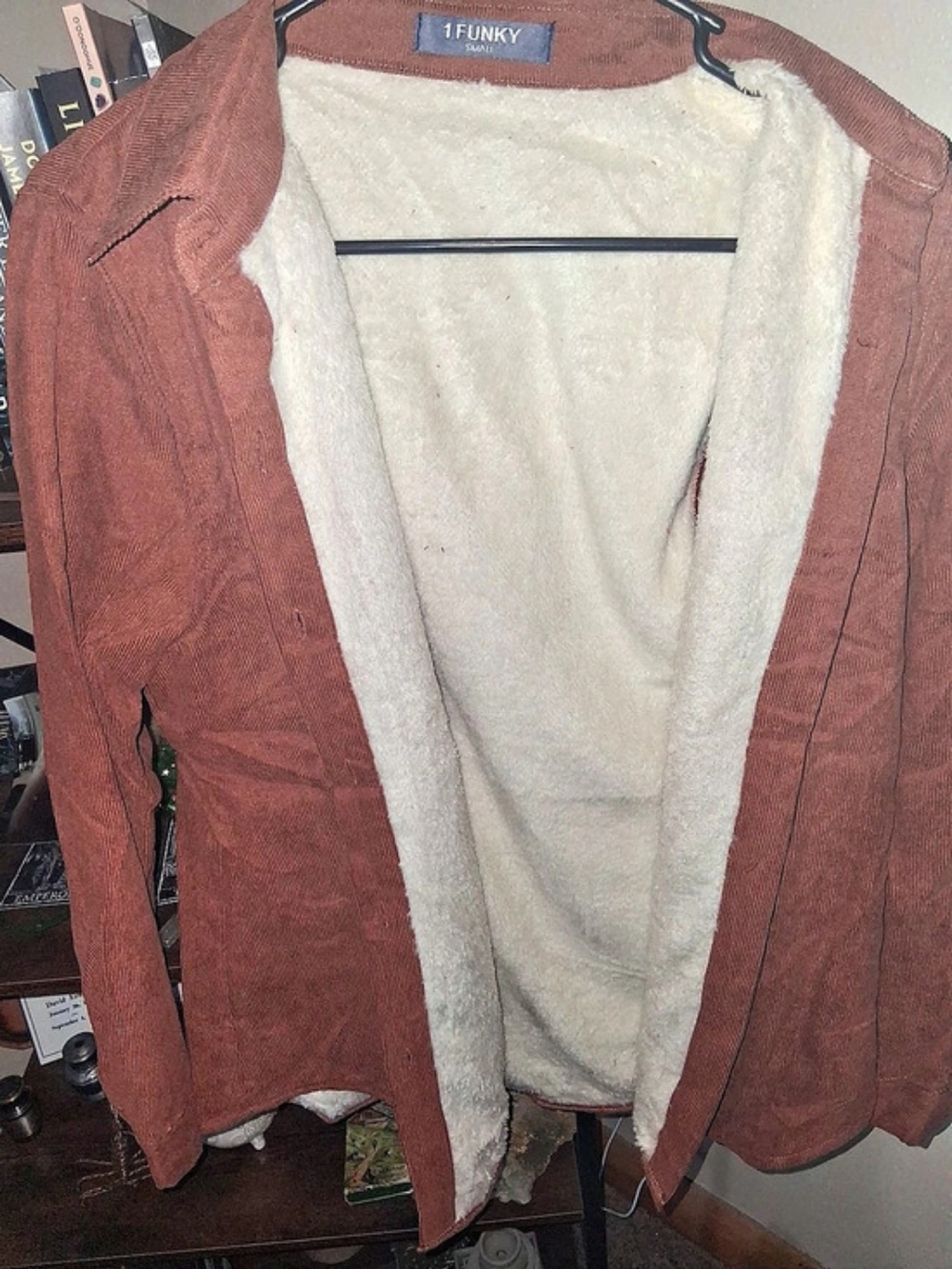 1FUNKY Textured Button-Down Shirt in Brown Size Small